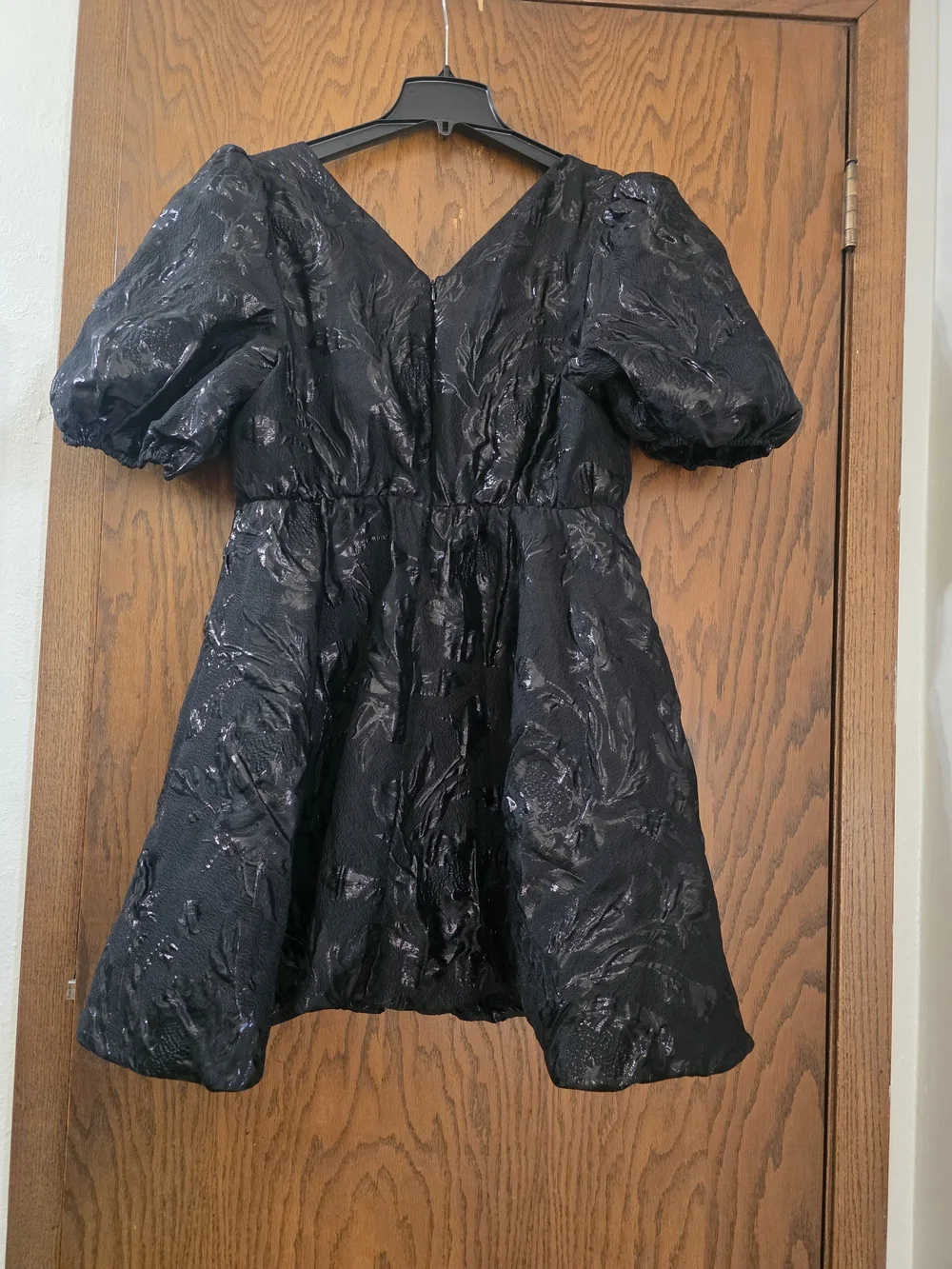 EloquiibElegant Black Puff-Sleeve Mini Dress Women Size 14 - Picture 13 of 14
